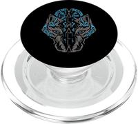 Valhalla Wolf Mask Odin Runes Norse Compass Viking PopSockets PopGrip pour MagSafe