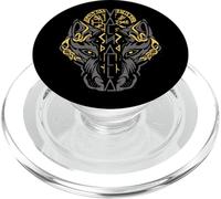 Valhalla Wolf Mask Odin Runes Norse Compass Viking PopSockets PopGrip pour MagSafe