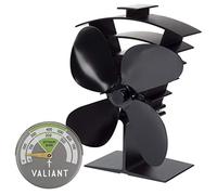 Valiant Premium Iv Ventilateur De Poele Et Thermometre, Noir, Ensemble | Ventilateur De Poele Et Thermometre Magnetique En Ensemble, Couleur Noire, Pour Poele A Bois Et Cheminee