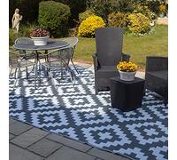Tapis de terrasse extérieur et intérieur | Gris géométrique | 6 pieds x 4 pie...