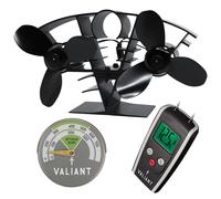 Valiant Twin Blade Stove Fan, Stove Thermometer & Humidimeter