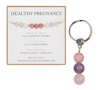 Valicaer Ensemble de bracelets porte-clés en cristal - Cadeau de grossesse - Cadeau de départ - Bracelets en pierre de lune - Porte-clés porte-bonheur pour femme - Bracelet réglable et inspirant pour