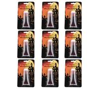 Valicaer Lot de 9 faux sang pour Halloween, kit de maquillage de zombie rouge foncé pour peinture de visage de zombie et effets de plaies théâtrales, accessoires d'Halloween lavables (9 paquets)