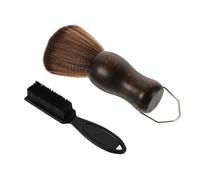 VALICLUD 1 Ensemble Brosse à cheveux poil Hommes barbiers pour nettoyeur brosse de toilettage de barbe fournitures de barbier brosse à moustache poignée brosse bois
