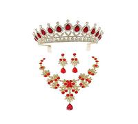 VALICLUD 1 Ensemble De Boucles D'Oreilles Couronne Collier Couronne Bijoux Fantaisie Diadème Bijoux Élégants Accessoires De Robe De Mariée Bijoux De Mariée De Fête Pour Femmes Couronne