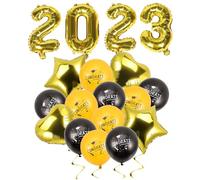 VALICLUD 1 ensemble Décorations de Remise de Diplômes de Ballons Aluminium pour Salle de Classe Ballons Noirs Dorés Dorées et Cœurs Dorés pour Fête de Graduation et Décorations Intérieures