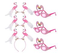 VALICLUD 1 Ensemble Ensemble De Bandeau De Lunettes Flamingo Bandeau Tropical Coiffe De Flamant Rose Lunettes Flamant Rose Accessoires De Cheveux Pour Filles Plastique Couleur Aléatoire