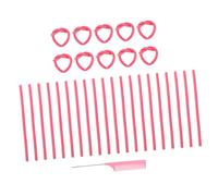 VALICLUD 1 Ensemble Peigne à curbier femme sans chaleur canne à pêche rouleau à cheveux pour femmes tiges permanentes pour cheveux naturels éponge rose