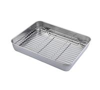 VALICLUD 1 ensemble Plateau de Cuisson Multifonctionnel Acier Inoxydable avec Grille Ustensile de Cuisine Pratique pour Rôtir et Au Four