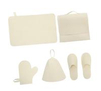 VALICLUD 1 Ensemble Sac de pouce de sauna sac de rangement pantoufle chapeau de sauna transpirer coiffes de sauna mèche feutre Grands de de sauna blanche
