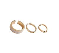 VALICLUD 1 Jeu Anneau De Réglage D'ouverture Doigt Bijoux Filles Multipack Mode Empilement Bague En Alliage De Cuivre Bague Décorative Index Bague Simple Golden 3 Pièces