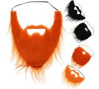 VALICLUD 1 Jeu Barbe Para Faux Halloween Costume Barbes Autocollantes Moustache Artificielle Faux Poils De Gingembre Hommes Moustache Doublure Fibre 5 Pièces