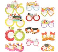 VALICLUD 1 Jeu Lunettes De Rentrée 12pcs Lunettes D'étudiants Lunettes De Festival À Thème Lumières De Fête Lunettes Pour Enfants Monture De Lunettes De Fête Classe Papier 12 Pièces