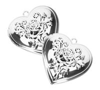 VALICLUD 1 Jeu Pendentif Cadre Coeur Mémorial Ornement Du Cadre D'image Collier Médaillé En or Médaillon Photo Médaillons Pour Femmes Qui Tiennent Des Images Charme Silver Métal 2 Pièces