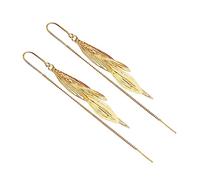 VALICLUD 1 Paire boucles d'oreilles longues pompons bijoux d'oreille d'oreille en métal boucles d'oreilles en glace pendentif libellule aiguille d'argent Golden