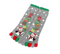 VALICLUD 1 Paire de Chaussettes Unisexes de Noël en Coton Chaussette Confortable à Cinq Doigts Chaussettes d'hiver Chaudes Et Extensibles
