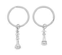 VALICLUD 1 paire de porte-clés d'échecs, reine et roi, figurine d'échecs, porte-clés en métal, unique pour les hommes, échecs créatifs