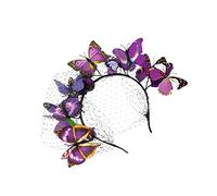 VALICLUD 1 Pièce Bandeau de voile célibataire dentelle Caches à Fille pince cheveux fête de mariage bandeaux de mariage pour la mariée mode bandeau Plastique Violet,mauve