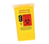 VALICLUD 1 Pièce Boîte de Rangement pour Lames Usagées de Rasoir Conteneur Plastique Jaune pour Salon et Barbershop Élimination Sécurisée Déchets Design à Motifs