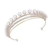 VALICLUD 1 Pièce Diadème Princesse Couronnes Perle Couronne Mariée Coiffes Pour Mariage ne Brillante Coiffe De Mariage Pour Mariée fe De Perle fe De ne De