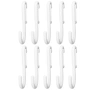 VALICLUD 10 Crochets J pour Panneau Perforé Blanc en Plastique, Lot de 10, Facile à Retirer, pour Clés et Bijoux en Atelier ou Supermarché