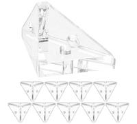 VALICLUD 10 Équerres de Fixation Triangulaires Transparentes en Acrylique Vis et Écrous, Supports d'angle pour Meubles et Étagères, Montage Facile, Lot 10 Pièces pour Renfort D'armoire