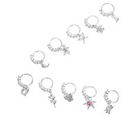 VALICLUD 10 Pièces Anneau de Nez Unique avec Pierres Brillantes Bijoux pour Femmes Ornements de Nez Créatifs Idées Cadeaux