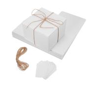 VALICLUD 10 Pièces Boîtes Blanches Épaisses Carton Lot de Boîtes Carrées Rectangulaires avec Corde et Étiquette pour DIY Mariages et Petites Entreprises