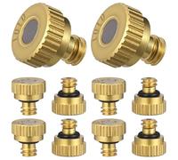 VALICLUD 10 Pièces Buse de Brumisation en Cuivre Or Basse Pression 0,1mm Résistante la Rouille pour Système de Brumisateur Extérieur Jardin et Serrage
