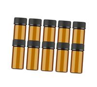VALICLUD 10 pièces Lot de Flacons Verre Mini avec Bouchon Grain et Bouchon Troué Bouteilles Vides pour Huiles Essentielles Chimie Portable et Anti-fuite