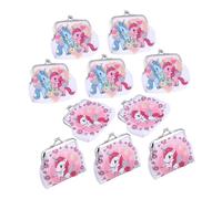 VALICLUD 10 pièces Porte Monnaie Licorne Fille Petit Portefeuille PVC Résistant avec Fermeture Kiss Lock Compartiments pour Cartes Anniversaire Garçon Fille