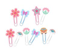 VALICLUD 10 Pièces Signet De Dessin Animé Trombones Grand Mini-clips Papier Mignons Trombones Papeterie Agrafe Pinces à Reliure Moyennes Petits Trombones Petits Clips De Reliure Métal