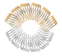 VALICLUD 100 Peignes à Cheveux Argentés Vierges 5 Dents en Métal pour Création DIY Accessoires Coiffure Mariée Demoiselles D’Honneur et Postiches Faits Main Peignes Latéraux pour