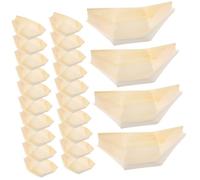 VALICLUD 100 Pièces Bol Jetable Forme de Bateau pour Aliments Contenants Multifonctions pour Salades Desserts et Apéritifs Bateau Alimentaire Naturel et Écologique pour Mariage Pique et
