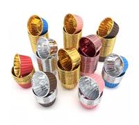 VALICLUD 100 pièces Caissettes Pâtisserie Colorées Papier Muffin Résistantes Chaleur Revêtement Aluminisé Or et pour Cupcakes et Cuisson Polyvalente Couleur Aléatoire Couleur Aléatoire