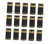 VALICLUD 100 Pièces Capsules Thermorétractables pour Bouchons de Bouteilles de Vin Film PVC Noir à Bord Doré Adapté Aux Bouteilles à Goulot Droit Professionnel pour Scellage