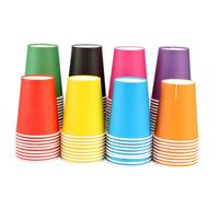 VALICLUD 100 Pièces Gobelet en papier jetable gobelets en papier enfants pots de peinture tasses artisanales Bleu