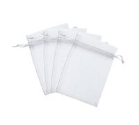 VALICLUD 100 pièces Lot de Sachets Organza Blanc avec Cordon Sacs pour Bijoux Bonbons et Souvenirs de Mariage Pochettes Élégantes et Durables