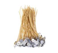 VALICLUD 100 Pièces Mèches de Bougie Coton et Cire Abeille Faible Fumée Pré-cirées Mèches Naturelles à Ficelle Tabbed Lato pour Fabrication de Bougies Longue Durée et Adapté Bougies