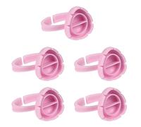 VALICLUD 100pièces Anneaux Support Colle Pour Extension De Cils Rose Tasses Bagues Maquillage Pratiques Léger Et Outil Professionnel Pour Extensions Eyelash