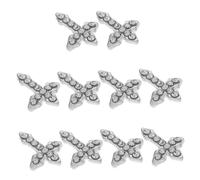 VALICLUD 10pcs Charms Croix Argenté pour Nail Art Décor Mini Alliage Cristaux pour Manucure Chic