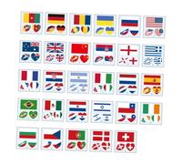 VALICLUD 116 pièces Autocollants Tatouages Temporaires Drapeaux Du Monde Étanches Transferts Visage Support Sportif Patriotique