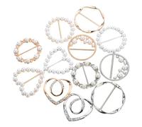 VALICLUD 12 Pièces Clip Écharpe Femme avec et Perles Imitation Broche Fixation pour Foulards Accessoires Mode pour Tenues et Décontractées