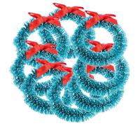 VALICLUD 12 Pièces Couronne de Noël Suspendue, Décoration de Couronne Mini, Bleu, Sisal, Accessoire DIY Réutilisable pour Garçon et Filles, Maison de Jeu, Ambiance Festive