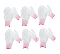 VALICLUD 12 pièces Gants de Travail Nylon avec Doigts Enduits PU Gants Antistatiques pour Mécaniciens et Électriciens Protection Électronique pour Montage et Réparation PC
