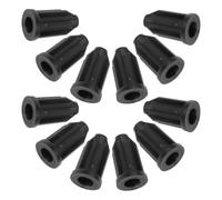 VALICLUD 12 Pièces Manchon de Roue 1 Pouce Diamètre Intérieur 25mm en Pp Noir, Surface Texturée et Bords Arrondis, Protège Tiges de Roulette et Roues en Caoutchouc pour Étagères et Tables