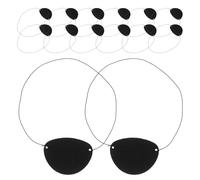 VALICLUD 14pièces Lot De Patchs Oculaires Pirate Feutre Noir Respirant Pour Garçon Fille Cache-oeil Doux Et Réutilisable Pour Costume Bandeau Confortable Pour Fête Déguisée Et Halloween