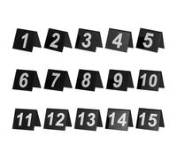 VALICLUD 15 pièces Numéros de Table Double Face Acrylique Noir Blanc Accessoires Scène de Crime et Décorations Détective Marqueurs Multi-fonctions pour Restaurant et Événements