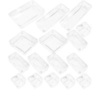 VALICLUD 16pièces Boîtes de Rangement pour Organisateurs Plastique Transparents de Rangement pour Maquillage et Petits Objets