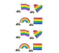 VALICLUD 16pièces Broches Forme De Cœur Arc-ciel Love Flag Épingle De Décorative Pour Vêtements Accessoires De Mode Pour Gay Lgbt Et Lesbiennes